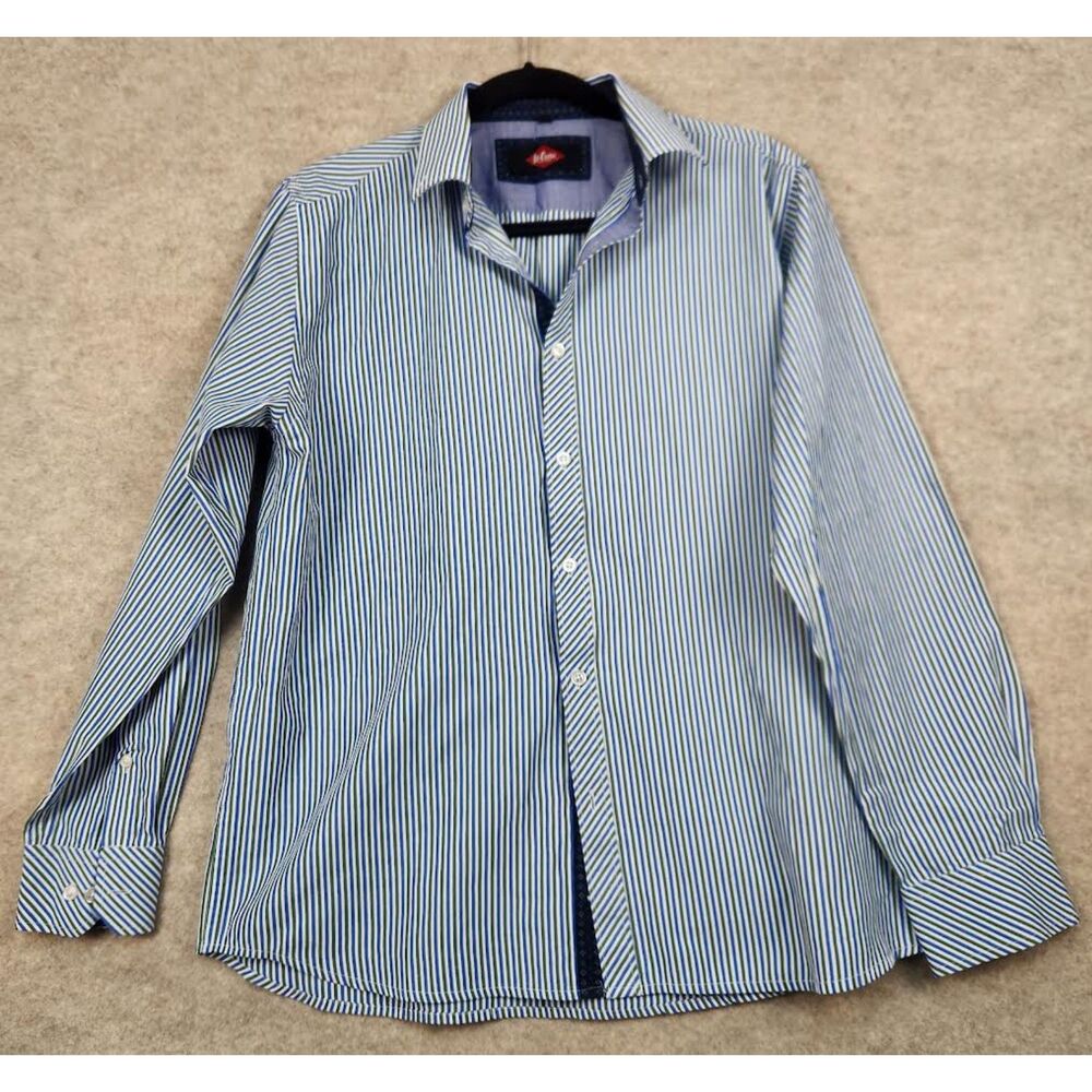 Lee Cooper Men's Blue & Green Shirt with Contrast Accent Size L Large